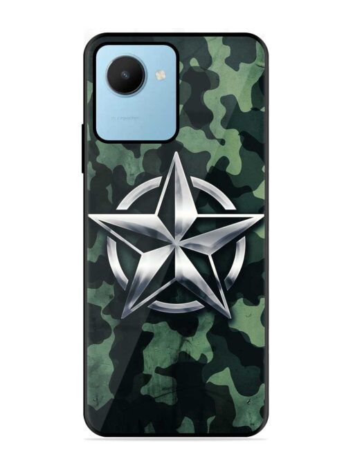 Indian Army Star Design Glossy Metal Phone Cover for Realme C30S