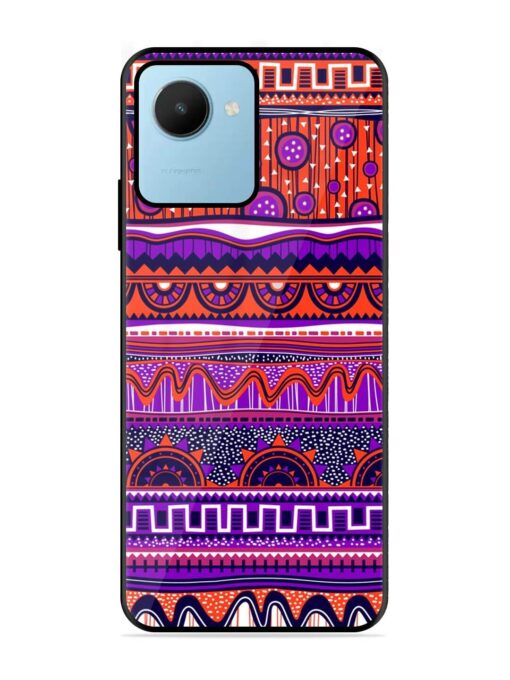 Ethnic Seamless Pattern Glossy Metal TPU Phone Cover for Realme C30S