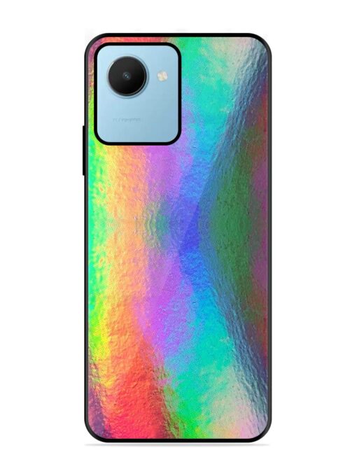 Colorful Holographic Background Glossy Metal TPU Phone Cover for Realme C30S