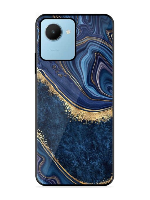 Abstract Background Blue Glossy Metal TPU Phone Cover for Realme C30S Zapvi