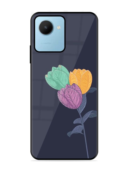 Flower Vector Glossy Metal Phone Cover for Realme C30S