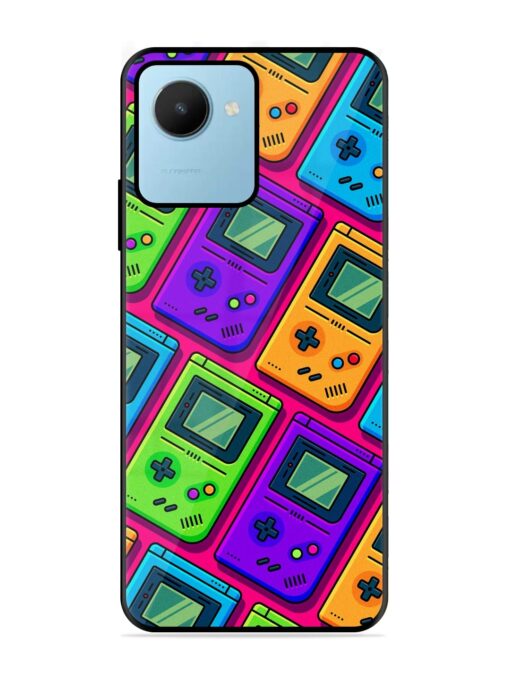 Game Seamless Pattern Glossy Metal Phone Cover for Realme C30S