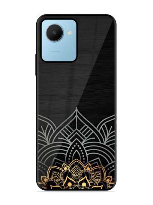 Decorative Golden Pattern Glossy Metal Phone Cover for Realme C30S