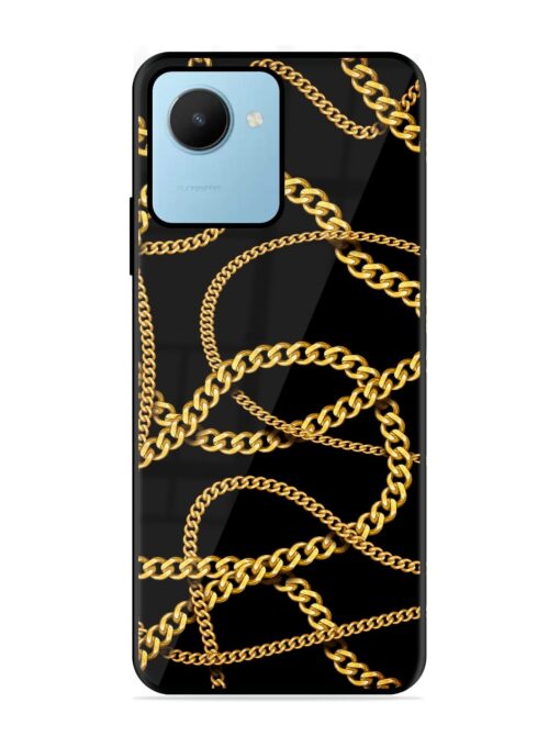 Decorative Golde Chain Glossy Metal Phone Cover for Realme C30S Zapvi