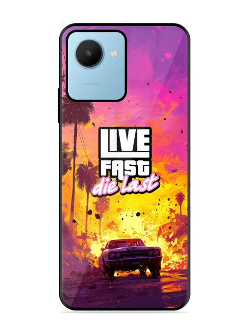 Live Fast Glossy Metal Phone Cover for Realme C30S