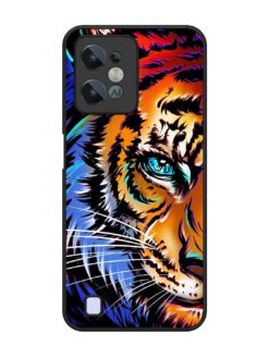 Colorful Lion Art Glossy Metal Phone Cover for Realme C31