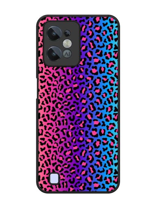 Colorful Leopard Seamless Glossy Metal Phone Cover for Realme C31 Zapvi