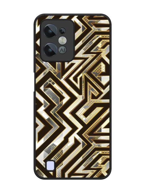 Technology Geometric Seamless Glossy Metal Phone Cover for Realme C31 Zapvi