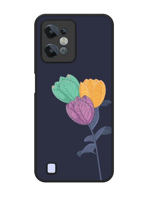 Flower Vector Glossy Metal Phone Cover for Realme C31 Zapvi