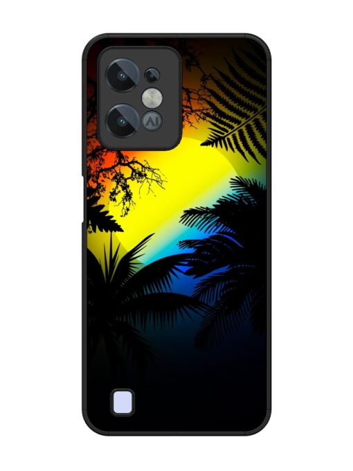 Colorful Sunset With Palm Trees Glossy Metal Phone Cover for Realme C31 Zapvi