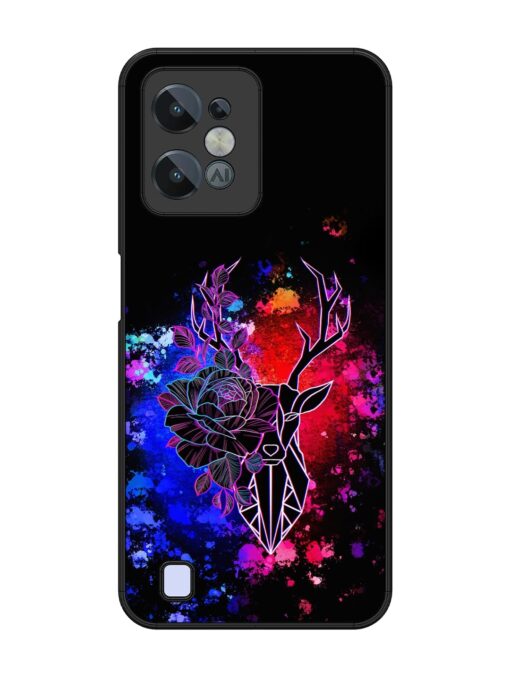 Floral Deer Art Glossy Metal Phone Cover for Realme C31