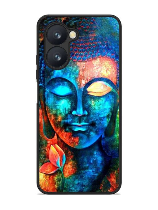 Buddha Painting Glossy Metal Phone Cover for Realme C33