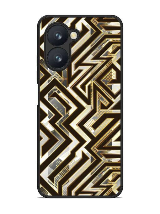 Technology Geometric Seamless Glossy Metal Phone Cover for Realme C33