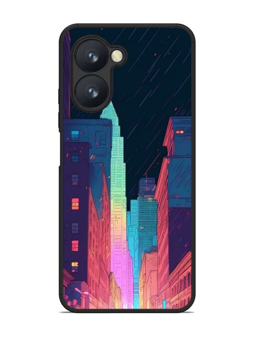 Minimal City Art Glossy Metal Phone Cover for Realme C33 Zapvi