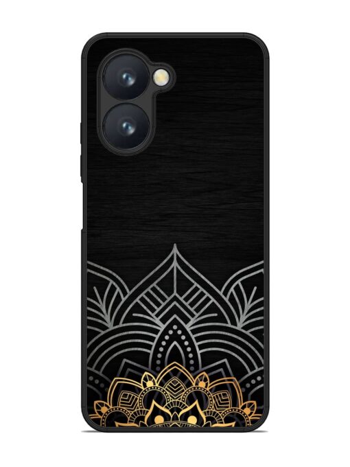 Decorative Golden Pattern Glossy Metal Phone Cover for Realme C33 Zapvi