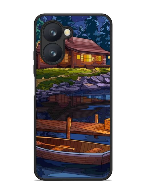 Village Night Scene Glossy Metal Phone Cover for Realme C33