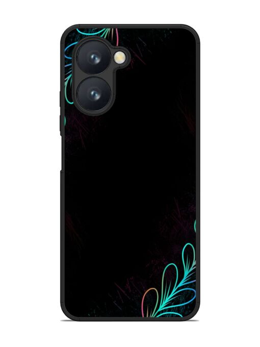 Decorative Line Art Glossy Metal Phone Cover for Realme C33