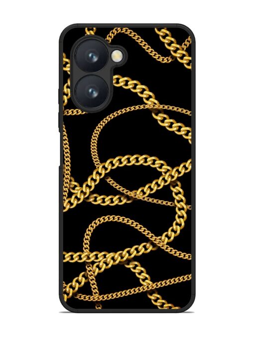 Decorative Golde Chain Glossy Metal Phone Cover for Realme C33