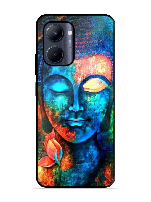 Buddha Painting Glossy Metal Phone Cover for Realme C33 (2023) Zapvi