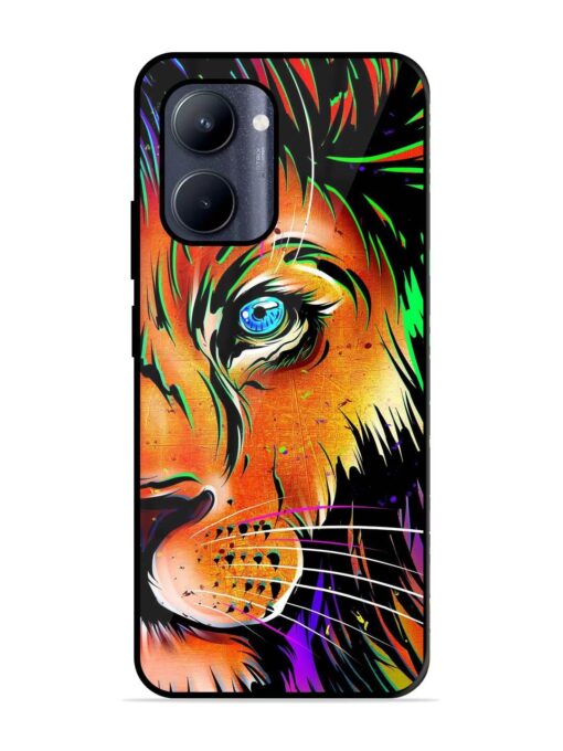 Colorful Lion Design Glossy Metal TPU Phone Cover for Realme C33 (2023) Zapvi