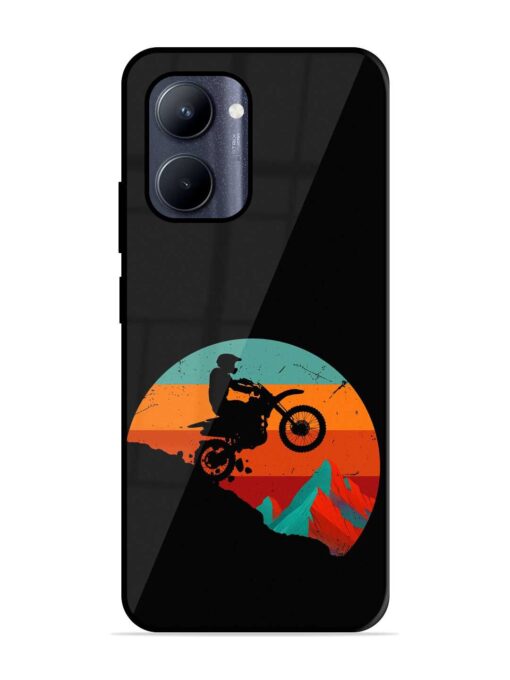 Mountain Bike Glossy Metal Phone Cover for Realme C33 (2023)