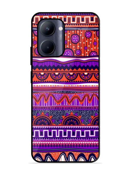 Ethnic Seamless Pattern Glossy Metal TPU Phone Cover for Realme C33 (2023)