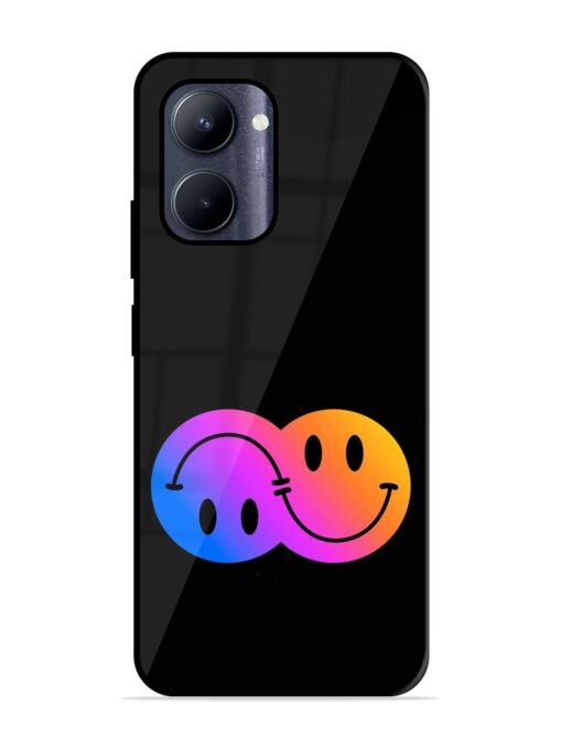 Gradient Smile Art Glossy Metal TPU Phone Cover for Realme C33 (2023)