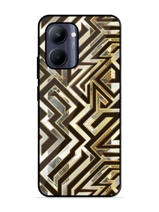 Technology Geometric Seamless Glossy Metal Phone Cover for Realme C33 (2023) Zapvi