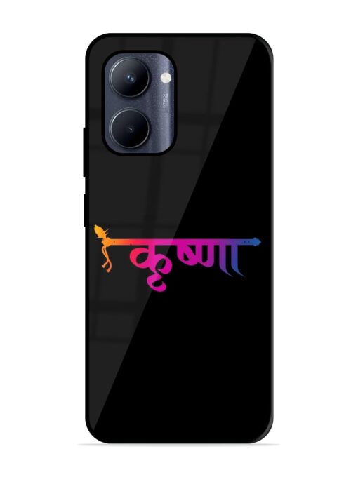 Krishna Typo Glossy Metal Phone Cover for Realme C33 (2023) Zapvi