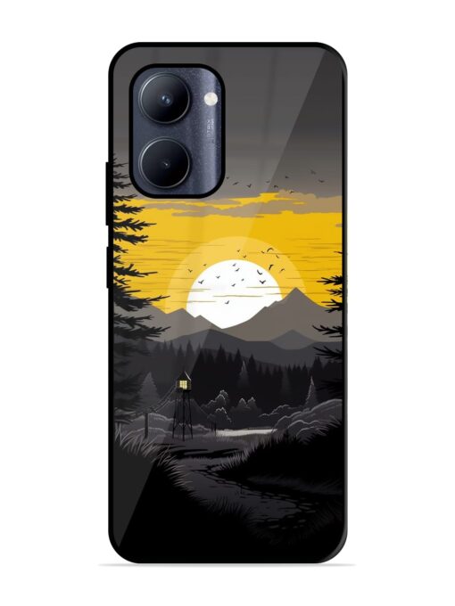 Sunset Vector Glossy Metal Phone Cover for Realme C33 (2023)