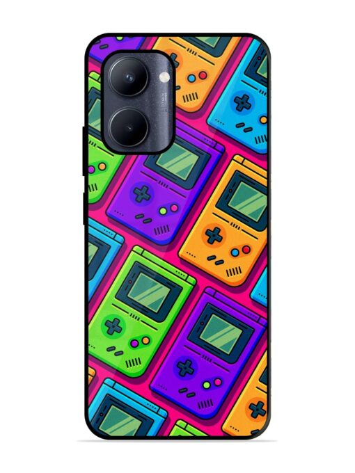 Game Seamless Pattern Glossy Metal Phone Cover for Realme C33 (2023)