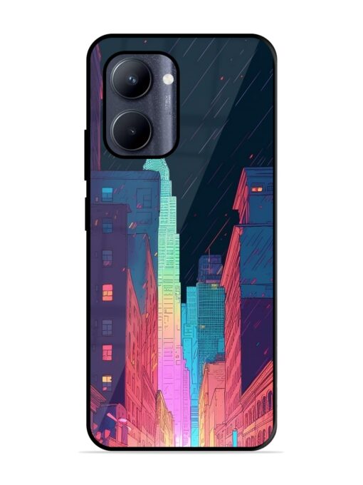 Minimal City Art Glossy Metal Phone Cover for Realme C33 (2023) Zapvi