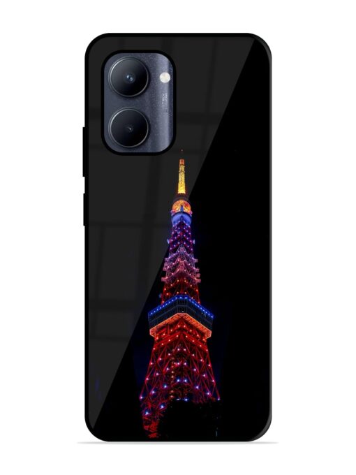 Eiffel Tower Night View Glossy Metal Phone Cover for Realme C33 (2023) Zapvi