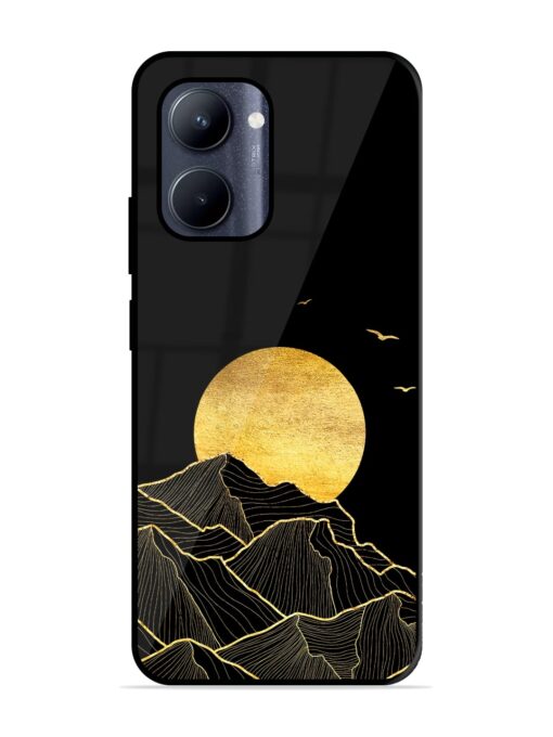 Golden Sunrise Glossy Metal Phone Cover for Realme C33 (2023) Zapvi