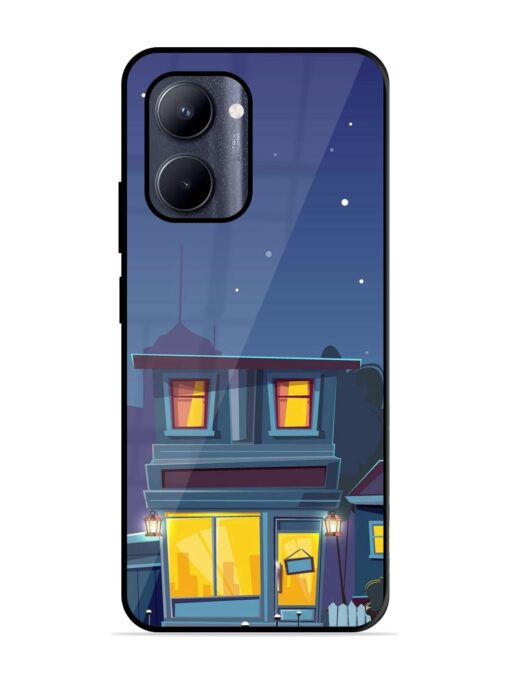 Vector Night House Glossy Metal Phone Cover for Realme C33 (2023) Zapvi