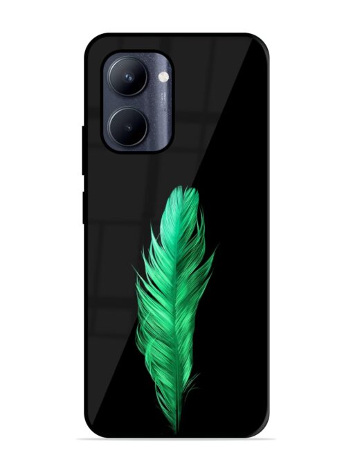 Feather Texture Glossy Metal Phone Cover for Realme C33 (2023)