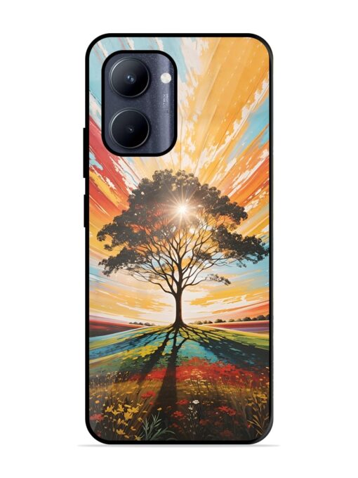 Abstract Tree Colorful Art Glossy Metal Phone Cover for Realme C33 (2023) Zapvi