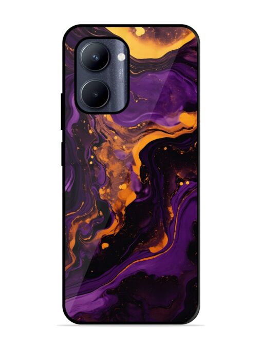 Painting Of A Purple Glossy Metal Phone Cover for Realme C33 (2023) Zapvi