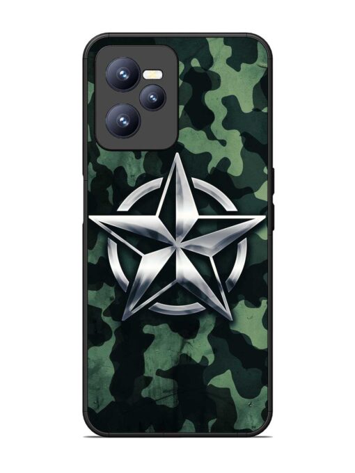 Indian Army Star Design Glossy Metal Phone Cover for Realme C35