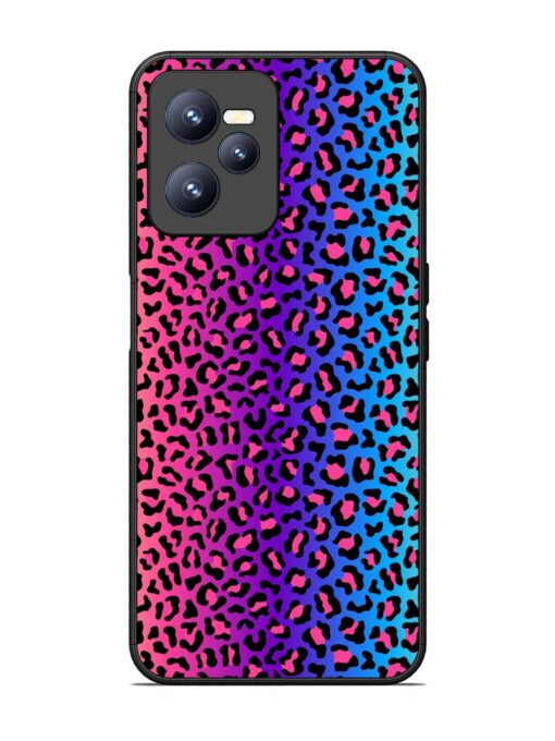 Colorful Leopard Seamless Glossy Metal Phone Cover for Realme C35 Zapvi