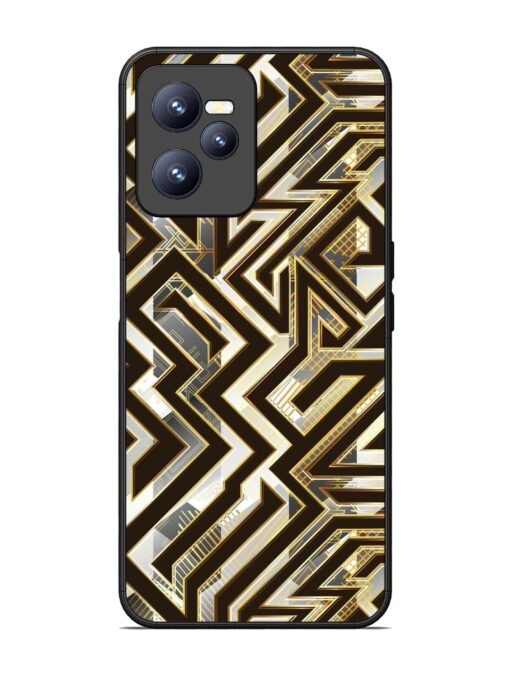 Technology Geometric Seamless Glossy Metal Phone Cover for Realme C35