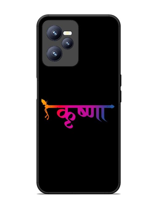 Krishna Typo Glossy Metal Phone Cover for Realme C35