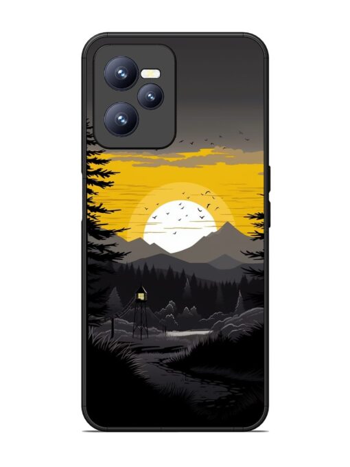 Sunset Vector Glossy Metal Phone Cover for Realme C35