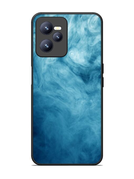 Blue Smoke Art Glossy Metal Phone Cover for Realme C35