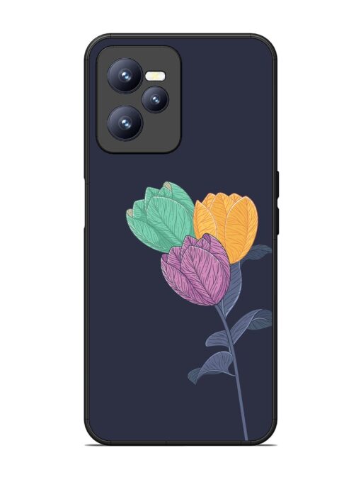 Flower Vector Glossy Metal Phone Cover for Realme C35 Zapvi