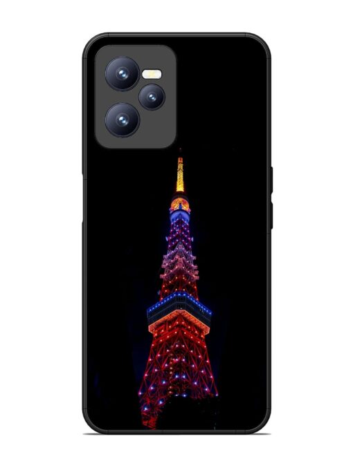 Eiffel Tower Night View Glossy Metal Phone Cover for Realme C35 Zapvi