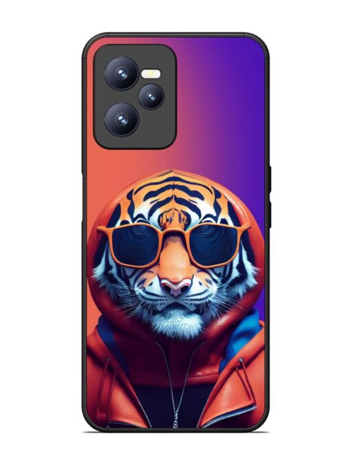 Tiger Animation Glossy Metal Phone Cover for Realme C35