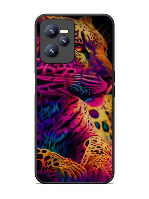 Leopard Art Glossy Metal Phone Cover for Realme C35 Zapvi