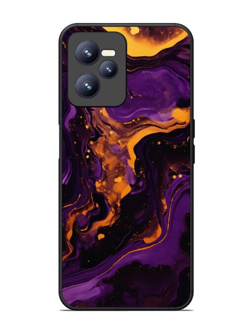 Painting Of A Purple Glossy Metal Phone Cover for Realme C35 Zapvi