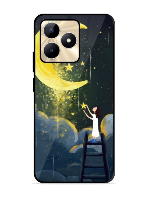 Moonlight Healing Night Illustration Glossy Metal TPU Phone Cover for Realme C51 Zapvi